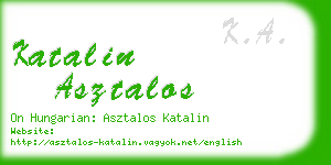 katalin asztalos business card